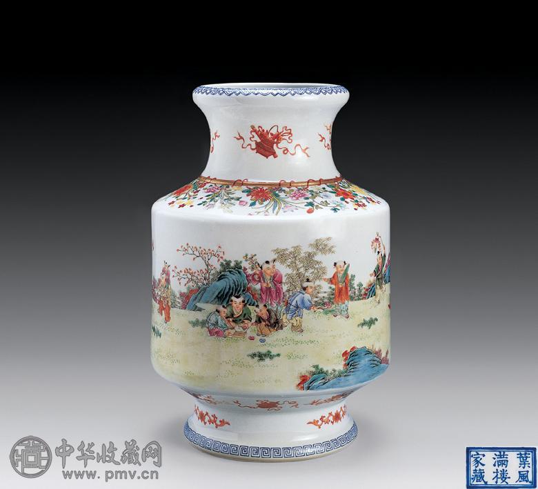 民国 粉彩婴戏图尊