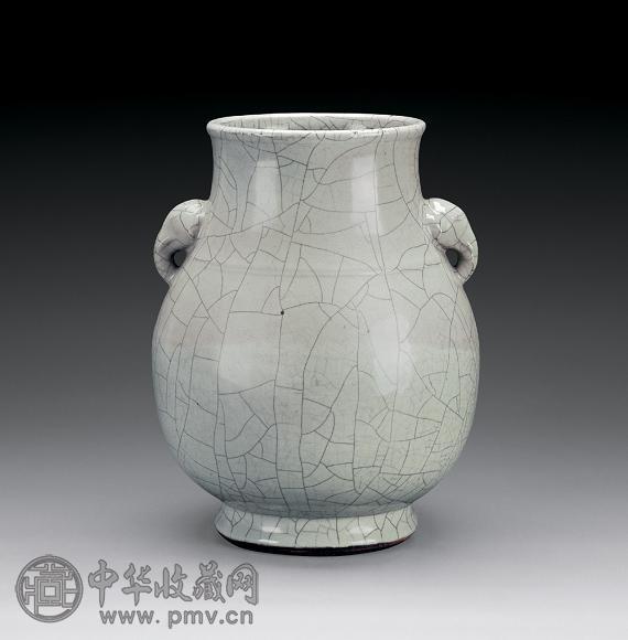 清雍正 哥釉兽耳尊