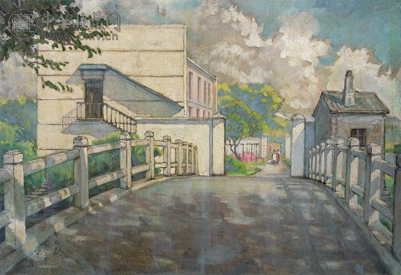 丁正献 1993年作 西溪度假村 布面 油画