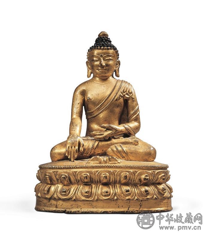 明 铜鎏金释迦座像