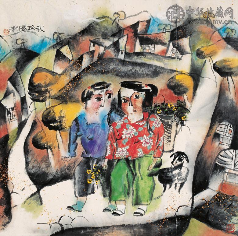 龙瑞 秋艳图 镜心 设色纸本