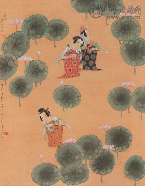 唐勇力 1991年作 浣纱图 镜心 设色绢本