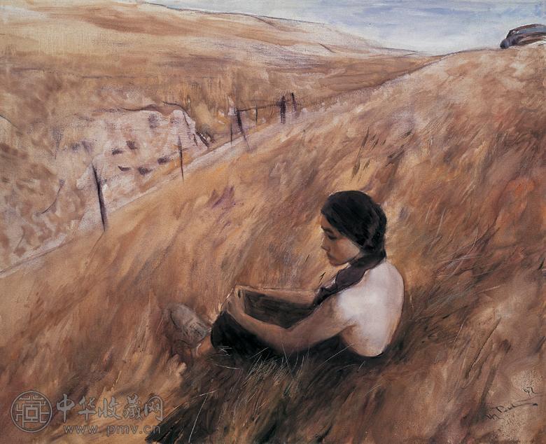 何多苓 1992年作 深思 布面 油画