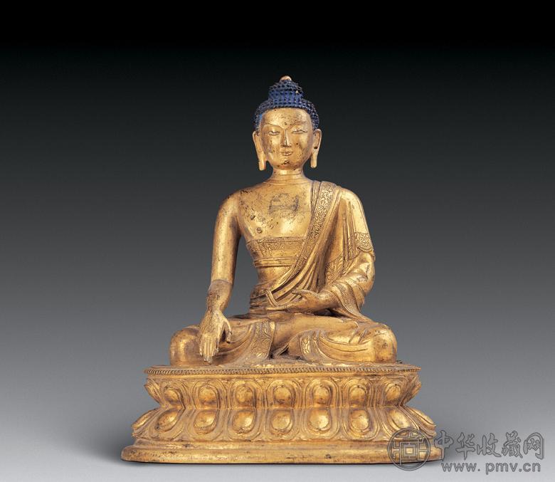 清 铜鎏金释迦牟尼佛像
