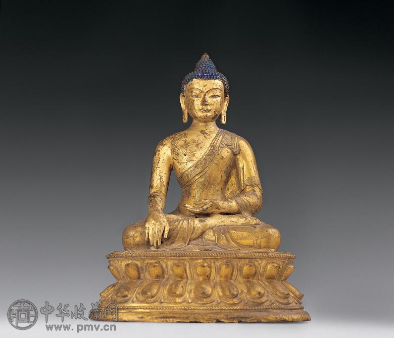 清 铜鎏金释迦牟尼佛像