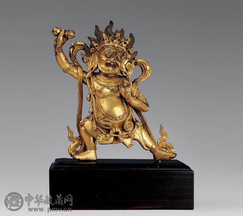清 铜鎏金金刚手像