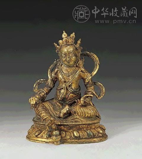 清 铜鎏金黄财神像