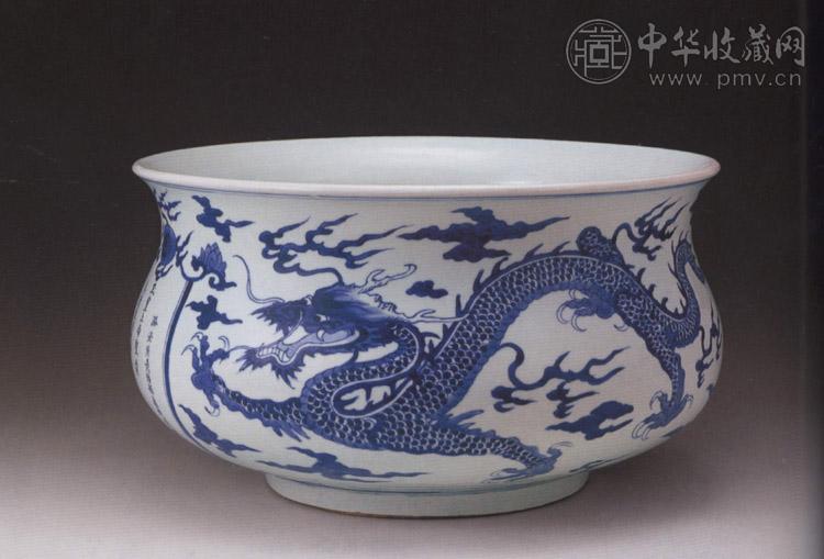 清康熙 青花云龙纹香炉