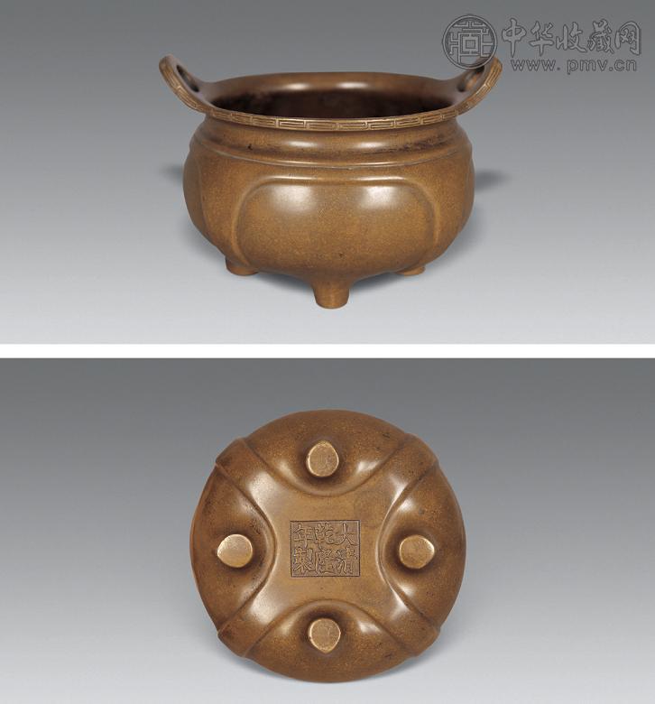 清 铜双耳炉