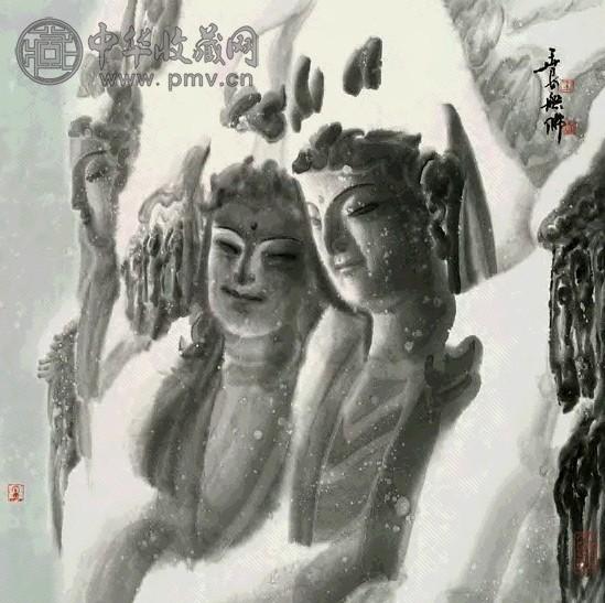 王玉良 雪崖 镜心 设色纸本