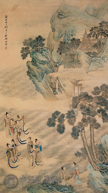 胡锡珪 1876年作 群仙图 立轴 设色纸本