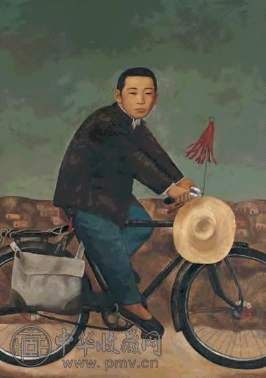 段建伟 1993年 乡村理发师 布面油画