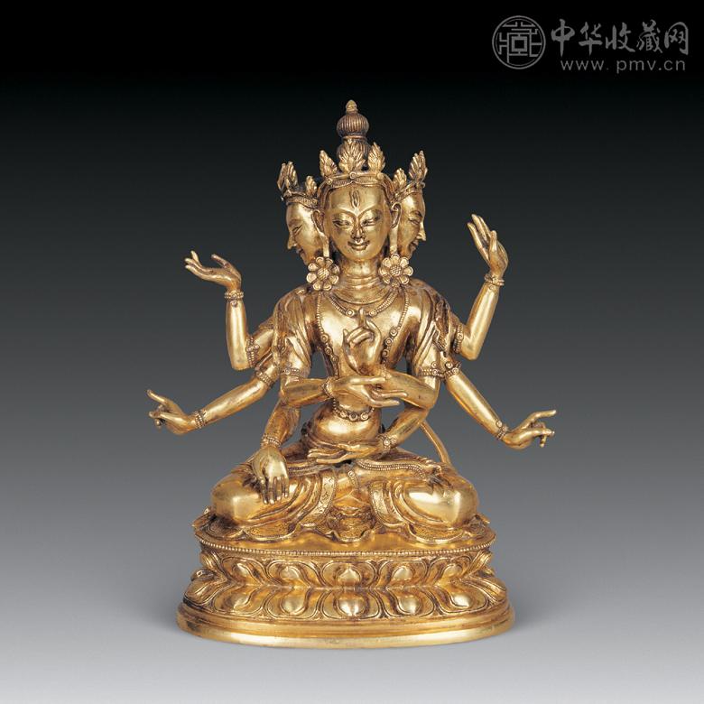 清 铜鎏金佛母像