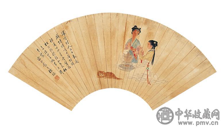 徐操 深宫佳人 镜心 设色纸本