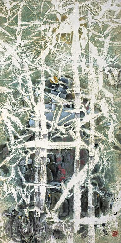 石虎 人物 镜心 设色纸本