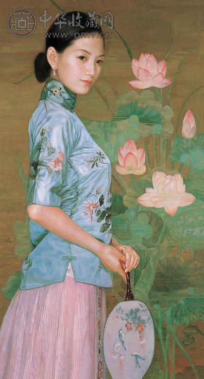陈逸鸣 2006年作 红荷图 油彩 布面