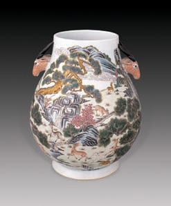 民国 粉彩百鹿尊