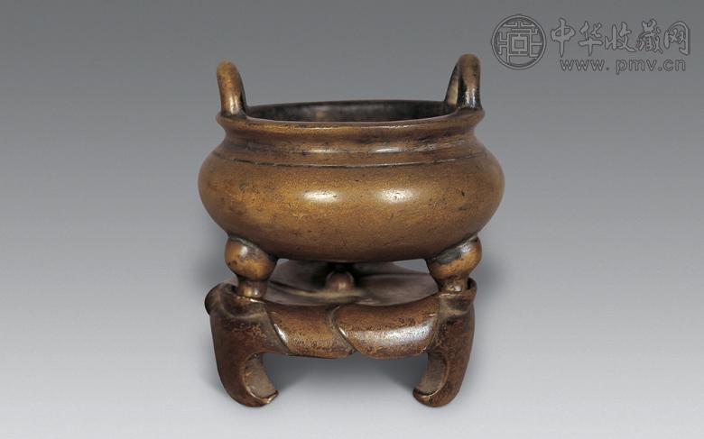 清 铜连座小炉