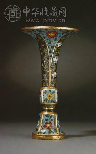 明十六世纪 掐丝珐琅缠枝花纹花觚