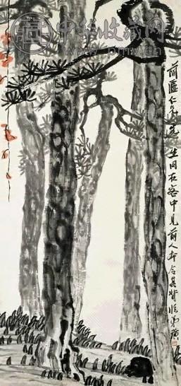 现代 齐白石 五松图 轴