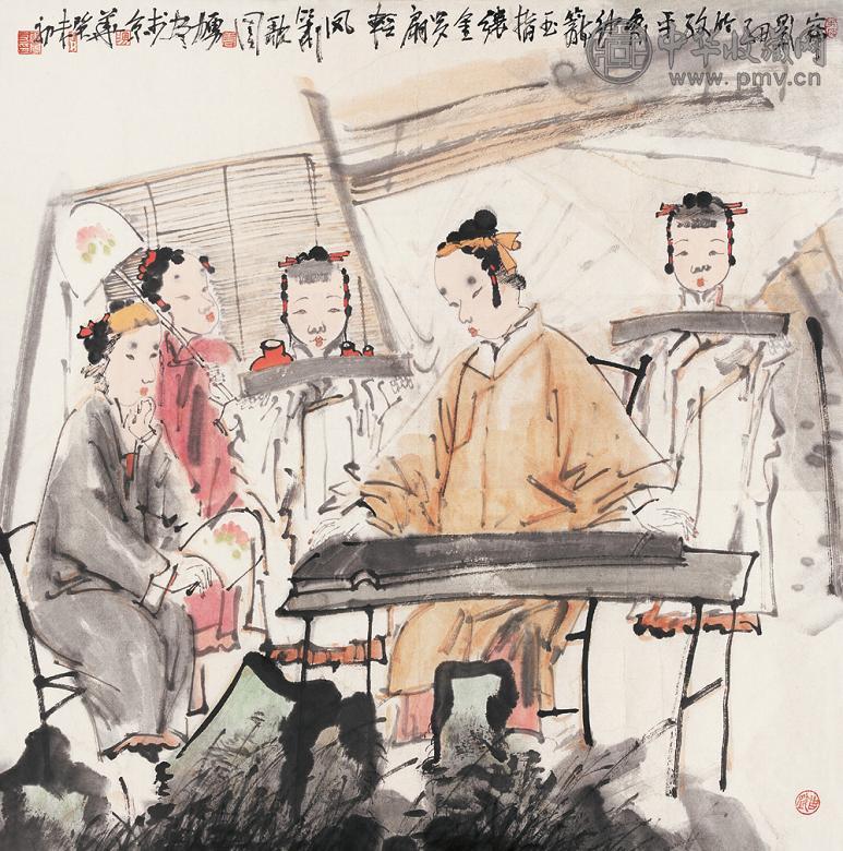 唐勇力 2003年作 凤箫歌图 镜心 设色纸本