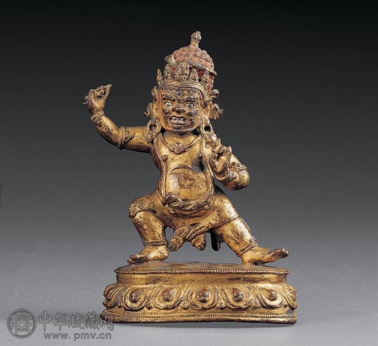 明中期 铜鎏金金刚手菩萨