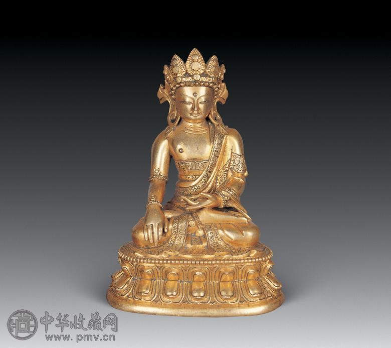 清乾隆 铜宝冠释迦