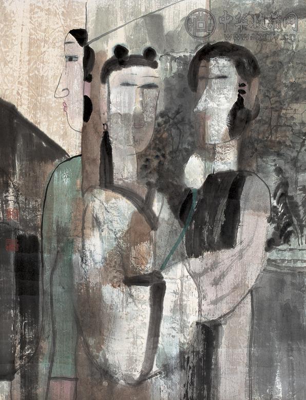 张培成 追忆五千年图 立轴 设色纸本