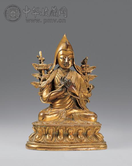清 铜鎏金宗喀巴像