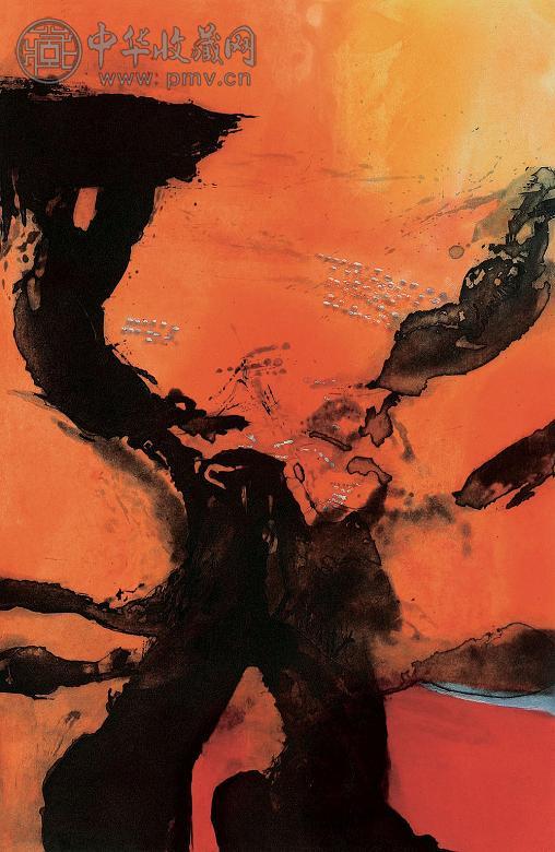 赵无极 1986年作 无题 纸本 石版版画