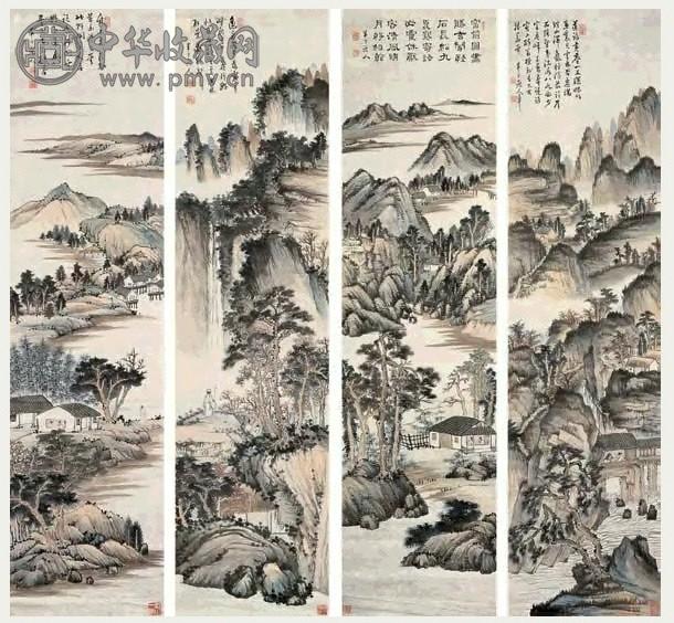 陈半丁 乙酉(1945年)作 山水 镜心 设色纸本