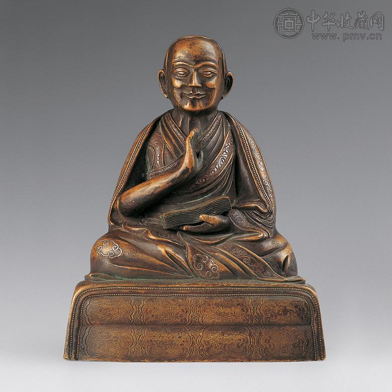 清 铜错金银五世达赖像