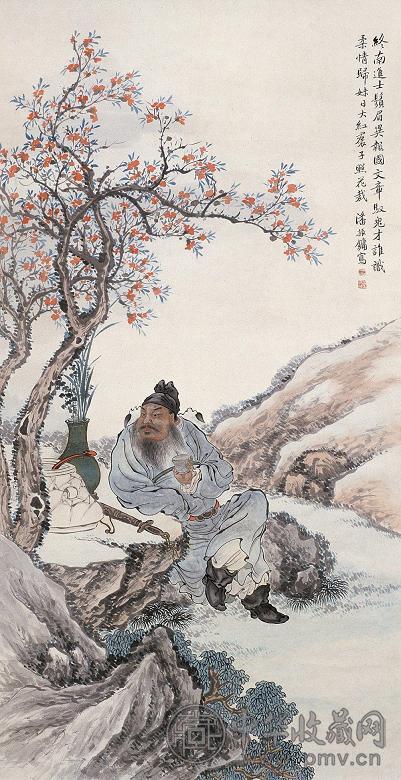 潘振镛 终南进士 立轴 设色纸本