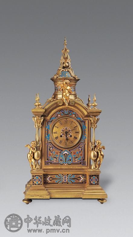 二十世纪初 烧蓝座钟