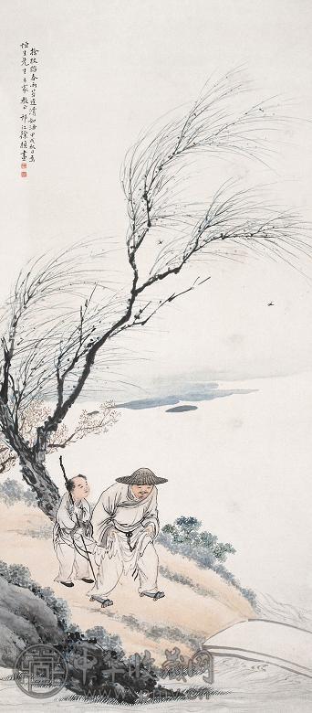 徐祯 人物 立轴 设色纸本