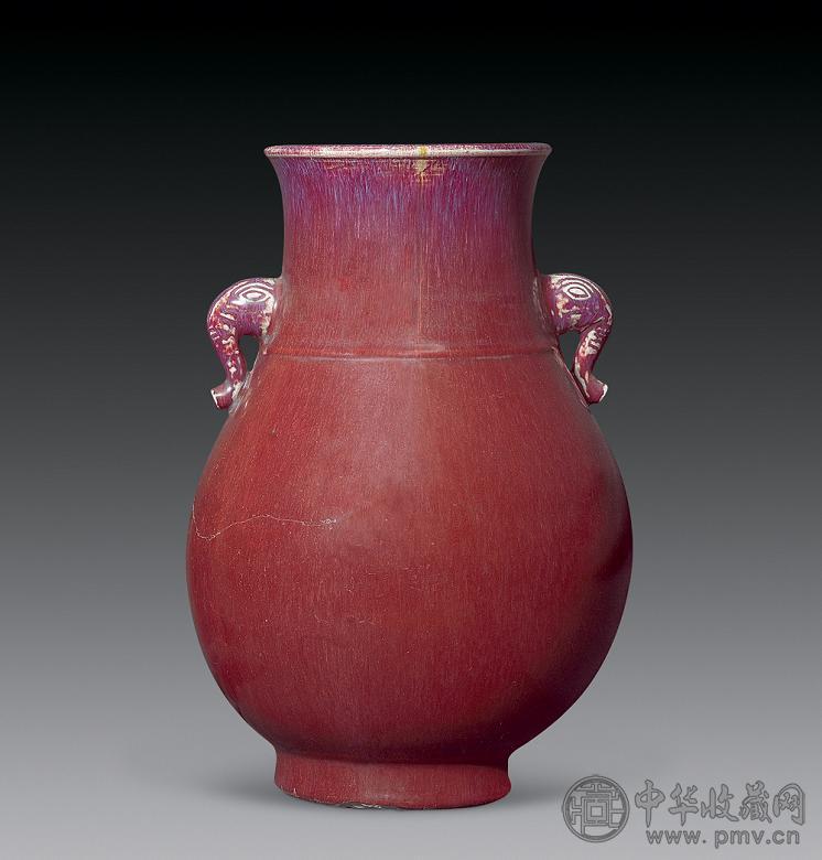 清乾隆 窑变象耳尊