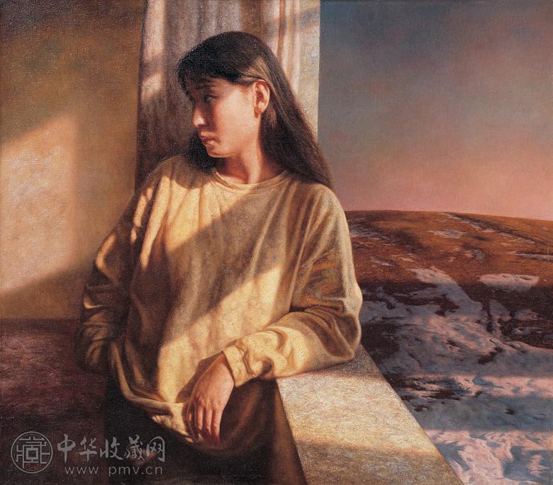 马琳 斜阳 布面 油画