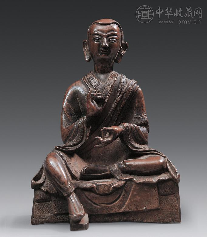 明 红铜雕祖师座像