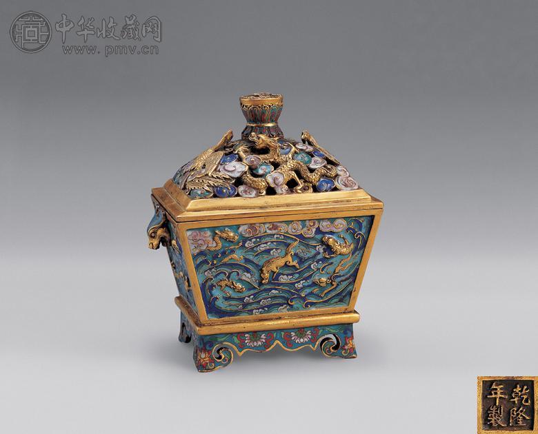 清晚期 掐丝珐琅海兽龙凤纹熏炉