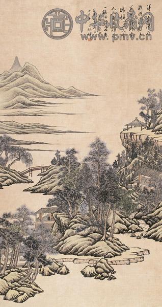 张静江 丙寅(1926年)作 山水 中堂 设色纸本