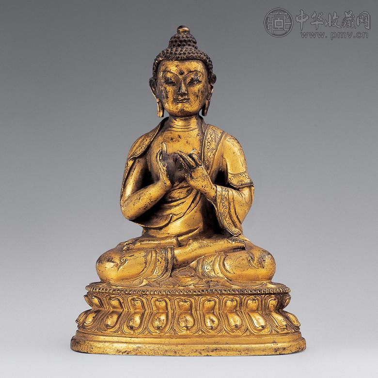 清 铜鎏金弥勒佛像
