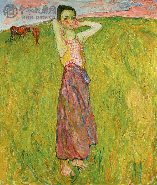 罗尔纯 2006年作 草地上 布面 油彩