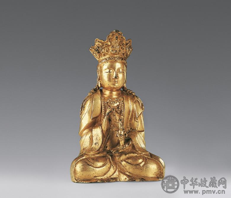 明 铜鎏金观音菩萨像