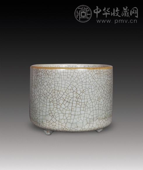 清乾隆 哥釉筒形炉