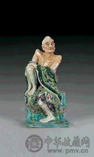 清光绪 粉彩瓷塑罗汉像