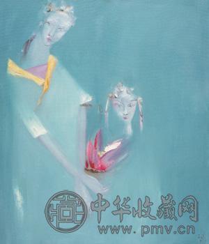 马子恒 2005年作 白湖女子 布面油画