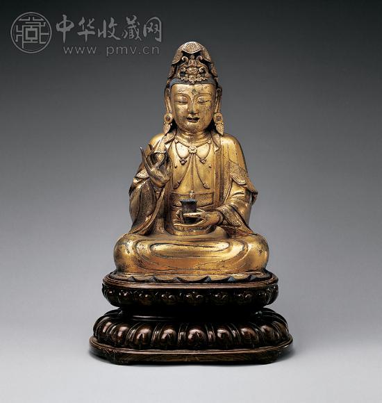 明 铜鎏金观音菩萨