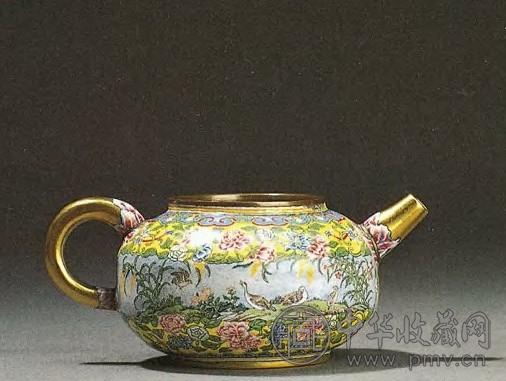 清雍正御制铜胎画珐琅花鸟纹小茶壶收藏资讯|艺术家|书画家|书画