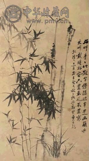 郑燮 竹石幽兰 立轴 水墨纸本