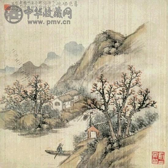 吴禄 暮色 立轴 设色
